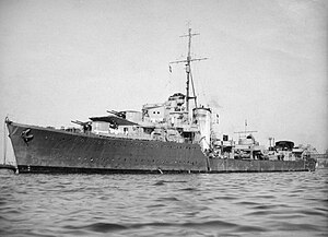HMS ケルヴィン, F37 （1940年撮影）