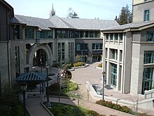 The Haas School of Business offers both graduate and undergraduate degrees Haas School of Business central courtyard.JPG