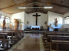 Interior view of the Catholic Church in Hanga Roa