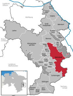 Elhelyezkedése Helmstedt térképén