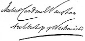 Herbert Alfred Henry Vaughan's signature