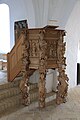 English: Pulpit in Hesselager church, Svendborg, Denmark