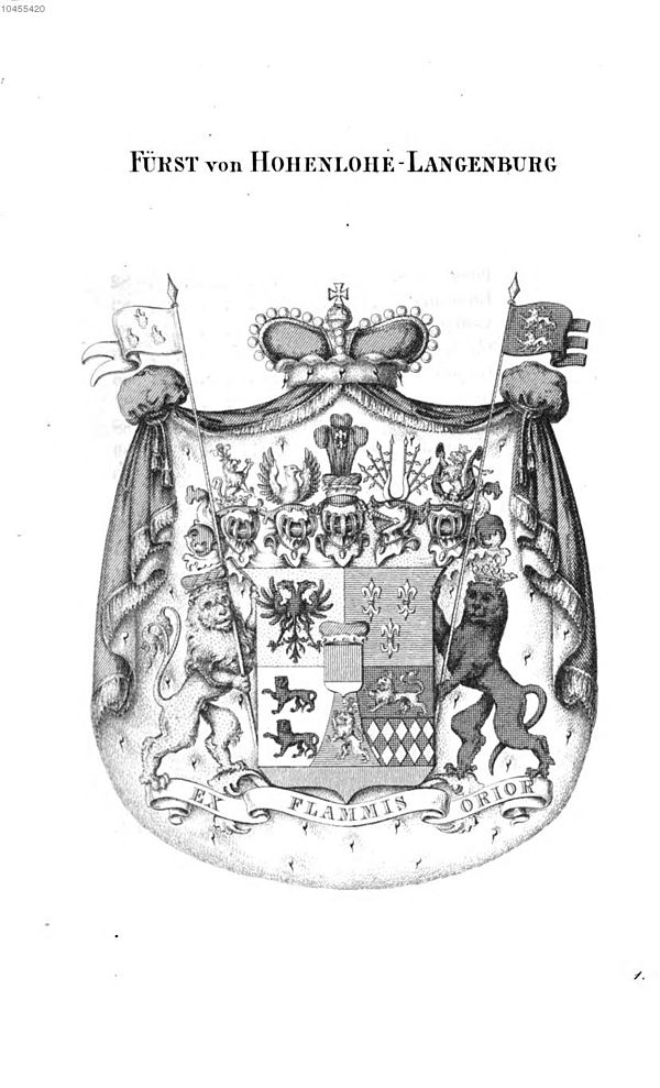 Antique print of the princely arms