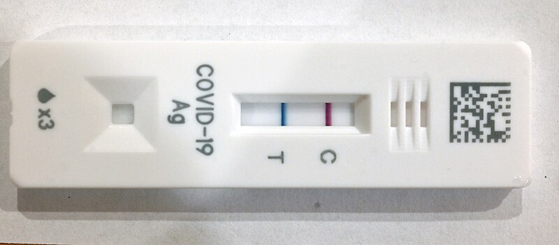 File:Home COVID test - positive result.jpg