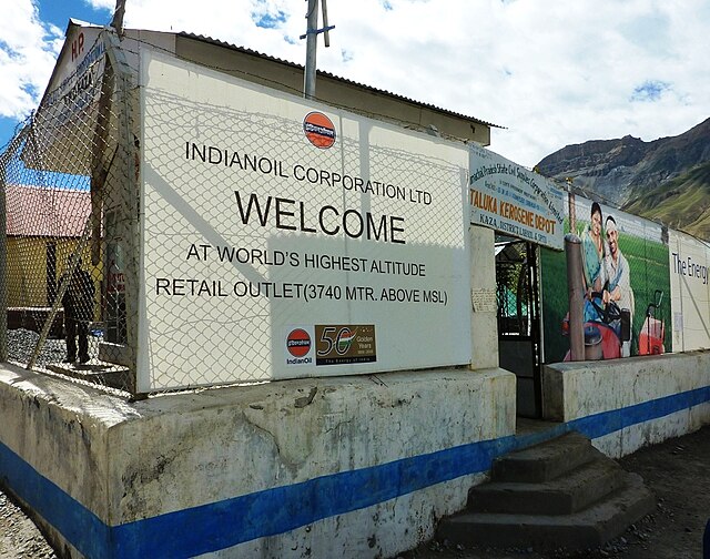 World's highest retail outlet (3,740 Mtr. above MSL) under IOCL, located in Kaza, Himachal Pradesh