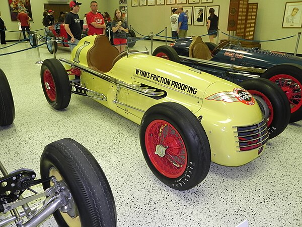 The car Nazaruk drove to a second place finish in the 1951 Indianapolis 500 - later repainted to look as it did when Johnnie Parsons drove the vehicle