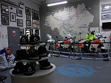 Helmets and motorcycles on display Inside the Greater Manchester Police Museum & Archives.jpg