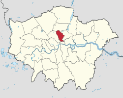 Islington na karti Greater Londona