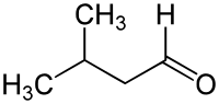 Strukturní vzorec isovaleraldehydu