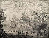 Country Fair Near a Windmill (1889) etching, 13.8 x 17.8 cm., Museum of Fine Arts, Ghent