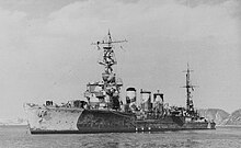 The Japanese cruiser Tama, which Belleau Wood's TBFs sank at the Battle off Cape Engano Japanese cruiser Tama in 1942.jpg