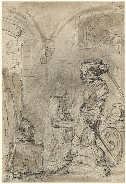 File:Jean-Honoré Fragonard, Don Quixote about to Strike the Helmet, 1780s, NGA 111595.jpg