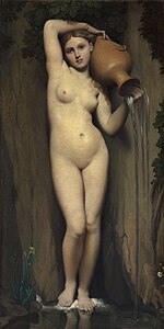 La Source (1820-1856), huile sur toile, 163 × 80 cm, Paris, musée d'Orsay.