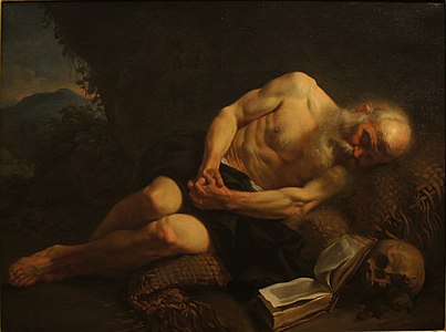 Anachorète endormi (1751), musée des Beaux-Arts de Reims.