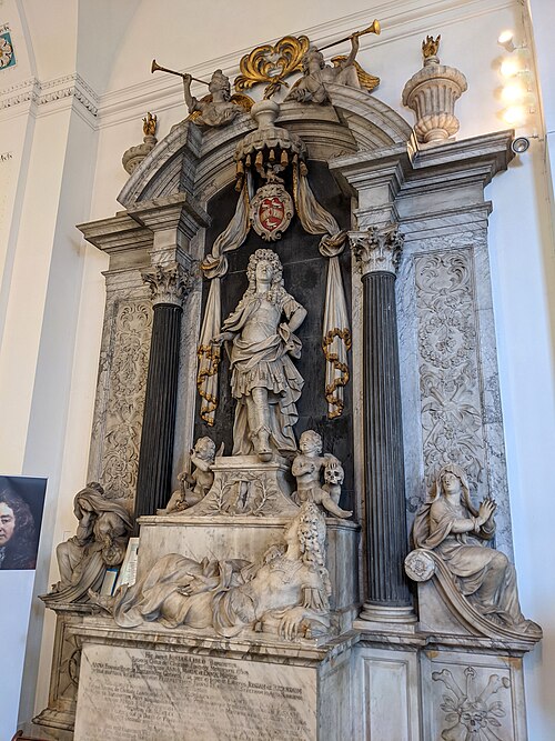 Funerary monument of Child in St Mary the Virgin Church, Wanstead.