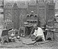 A woodcarver in Kashmir photographed by Fred Bremner in about 1896.