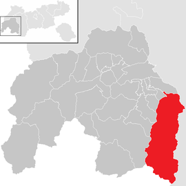 Poloha obce Kaunertal v okrese Landeck (klikacia mapa)
