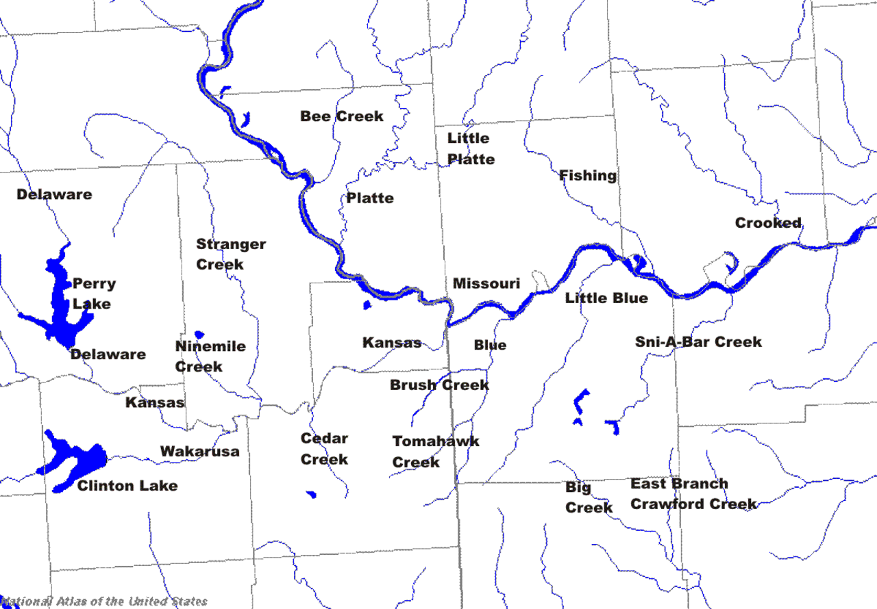 Река синие воды на карте. Притоки реки Миссури. Река Миссури на карте. Река Канзас на карте. Река Канзас на карте Северной Америки.