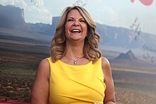 Former State Senator Kelli Ward at a campaign event prior to the Republican primary in August 2018 Kelli Ward (30392756898).jpg