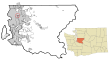 King County Washington Incorporated und Unincorporated Gebiete Hunts Point Highlighted.svg