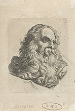 Tête de vieil homme avec barbe, eau-forte, Rijksmuseum