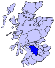 Pozicija Lanarkshira na karti Škotske