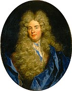 Nicolas de Largillière: Jehan-Baptiste Roze Moussard. Riesige gepuderte goldblonde Allongeperücke.