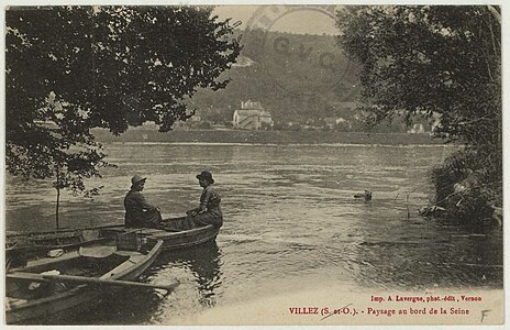 Le bord de Seine , en 1900