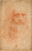 So-called self-portrait by Leonardo da Vinci in the Biblioteca Reale in Turin. 1512