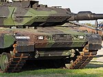 Leopard 2 A7V PzBtl 393 front detail at NATO Days 2023.jpg