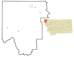 Lincoln County Montana Incorporated and Unincorporated areas Rexford Highlighted.svg