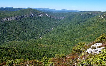 The Linville Gorge as seen from the top of Table Rock