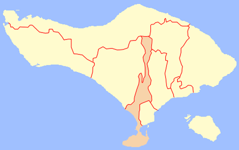 Peta Kabupatén Badung ring Bali