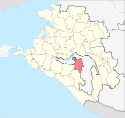 Location of Belorechensky District in Krasnodar Krai