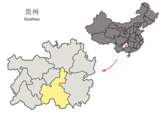 Location of Qiannan Prefecture within Guizhou (China).png