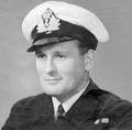 סרן ויליאם מסינגר מפקדה של א.ה.מ. פרובידנס 1946.