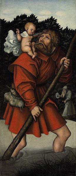 File:Lucas Cranach d.Ä. (Werkst.) - Der heilige Christophorus trägt das Jesuskind.jpg