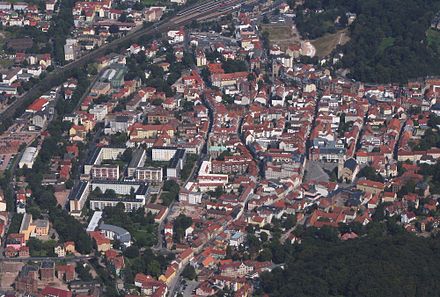 Eisenach's town centre, viewed from the west
