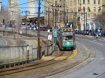 MBTA 3828 at Sutherland Road stop, April 2017.JPG