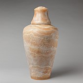 Water vessel; 1887–1813 BC; alabaster; 56 × 26.7 cm; from Lahun (Egypt); Metropolitan Museum of Art (New York City)