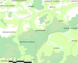 Mapa obce Montagagne