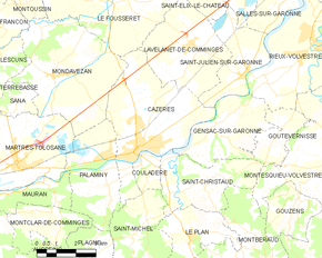 Poziția localității Cazères