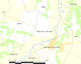 Mapa obce Saint-Paul-sur-Save