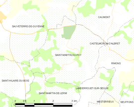 Mapa obce Saint-Martin-du-Puy