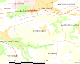 Mapa obce Sainte-Blandine