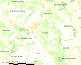Mapa obce Geaune