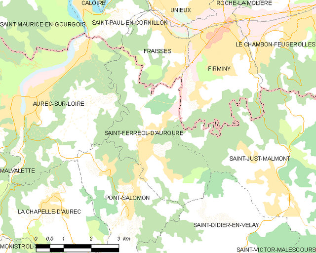 Poziția localității Saint-Ferréol-d'Auroure