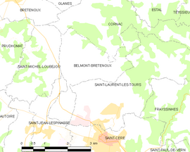 Mapa obce Belmont-Bretenoux