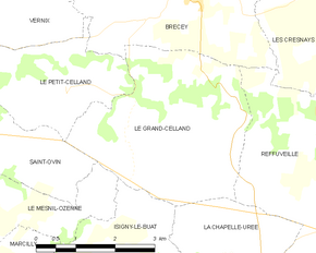Poziția localității Le Grand-Celland