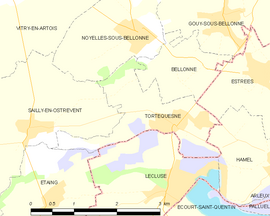 Mapa obce Tortequesne